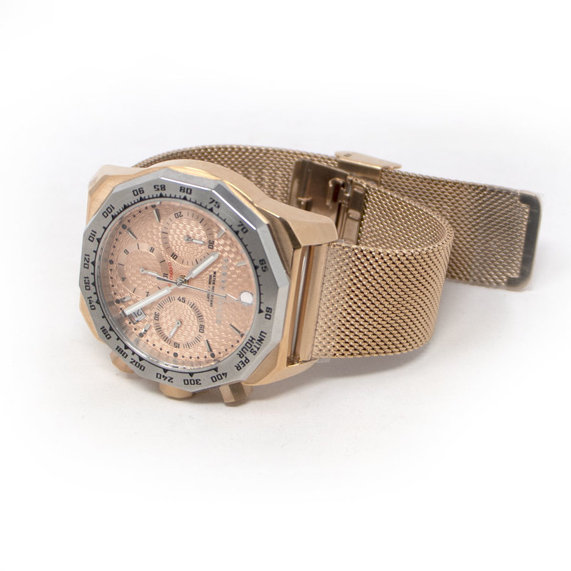 Reloj Perry Ellis Para Hombre Decagon Gt Oro Rosado De 46 Mm
