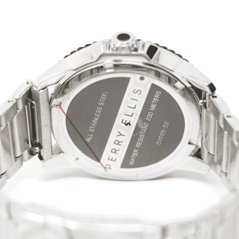 Reloj Perry Ellis De Hombre Deep Diver Plata Negro De 46 Mm