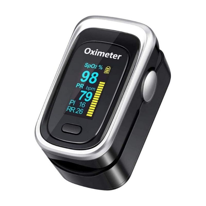 Oxímetro de Pulso de Dedo con Pantalla OLED Monitor Digital de Frecuencia de Respiración RR Frecuencia Cardíaca PR HOPEMOB