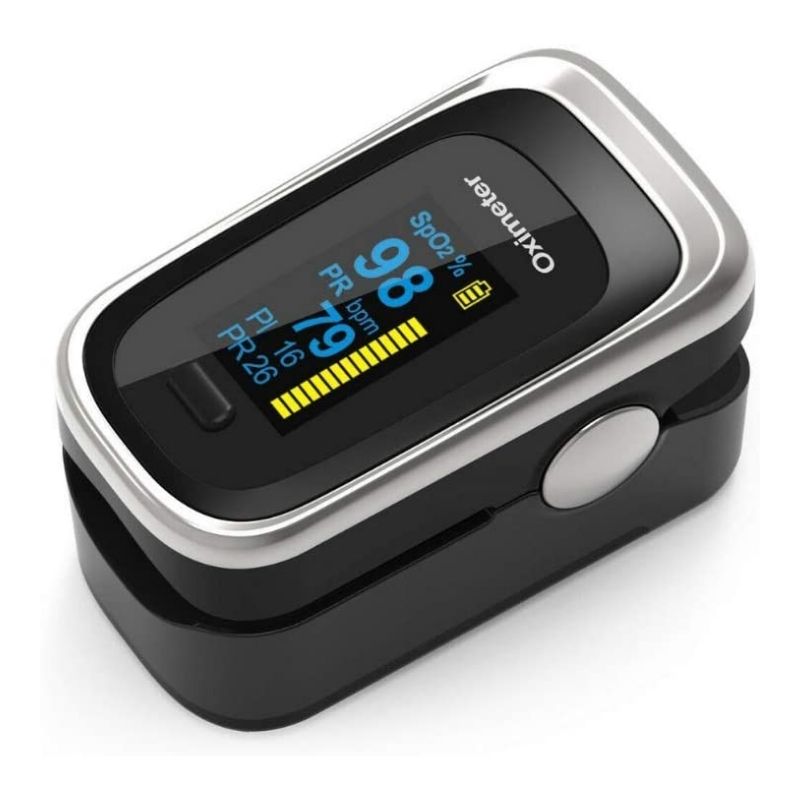 Oxímetro de Pulso de Dedo con Pantalla OLED Monitor Digital de Frecuencia de Respiración RR Frecuencia Cardíaca PR HOPEMOB