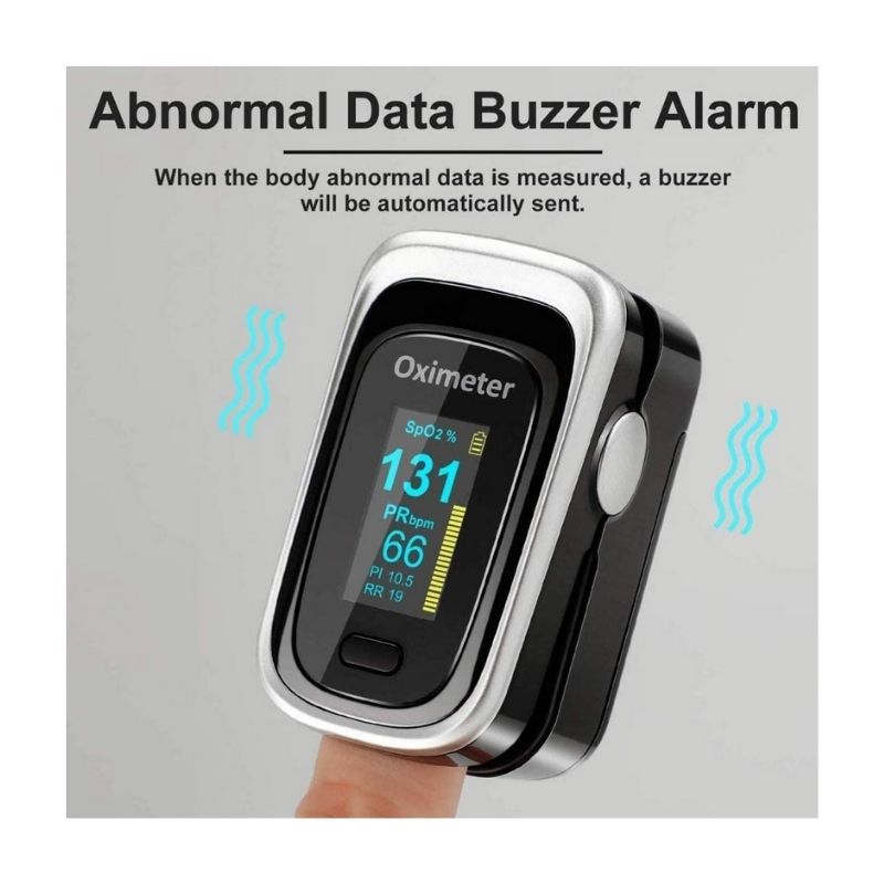 Oxímetro de Pulso de Dedo con Pantalla OLED Monitor Digital de Frecuencia de Respiración RR Frecuencia Cardíaca PR HOPEMOB