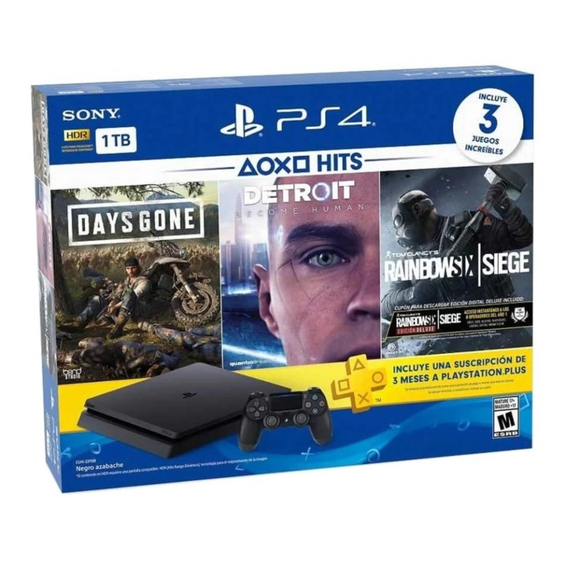 Consola Playstation 4 Slim Hits 1Tb Con 3 Juegos - Bundle Edition End