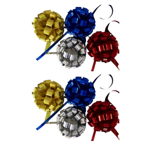 MOÑOS VIKY PARRA METÁLICOS, de 10 cm de diámetro, COLORES SURTIDOS CAJA CON 8 PZAS