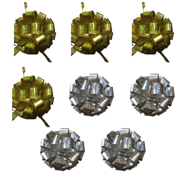 MOÑOS VIKY PARRA METÁLICOS, de 10 cm de diámetro, COLORES SURTIDOS CAJA CON 8 PZAS