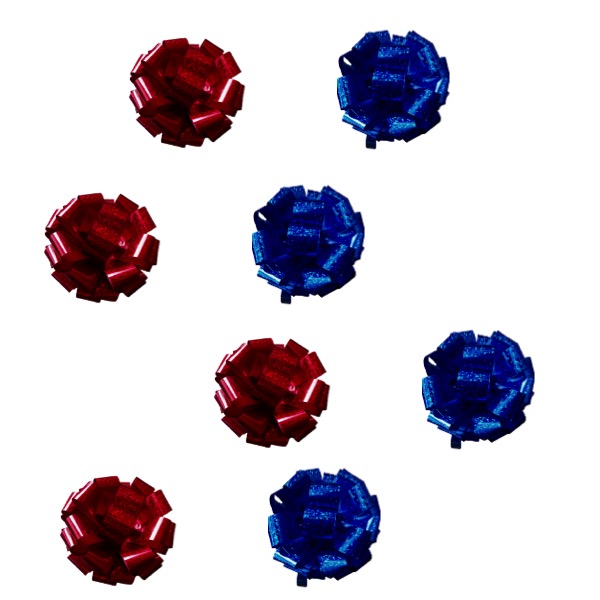 MOÑOS VIKY PARRA METÁLICOS, de 10 cm de diámetro, COLORES SURTIDOS CAJA CON 8 PZAS