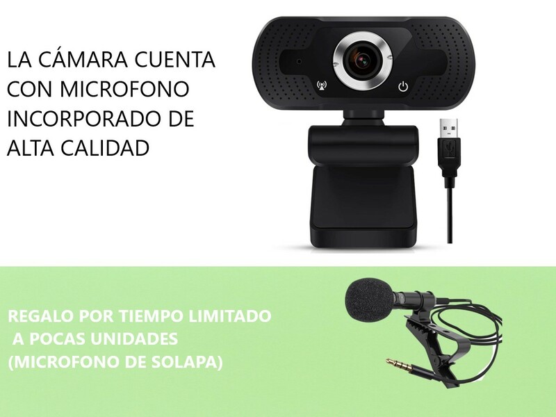 WEBCAM FULL HD 1080p con microfono incoporado + microfono de solapa