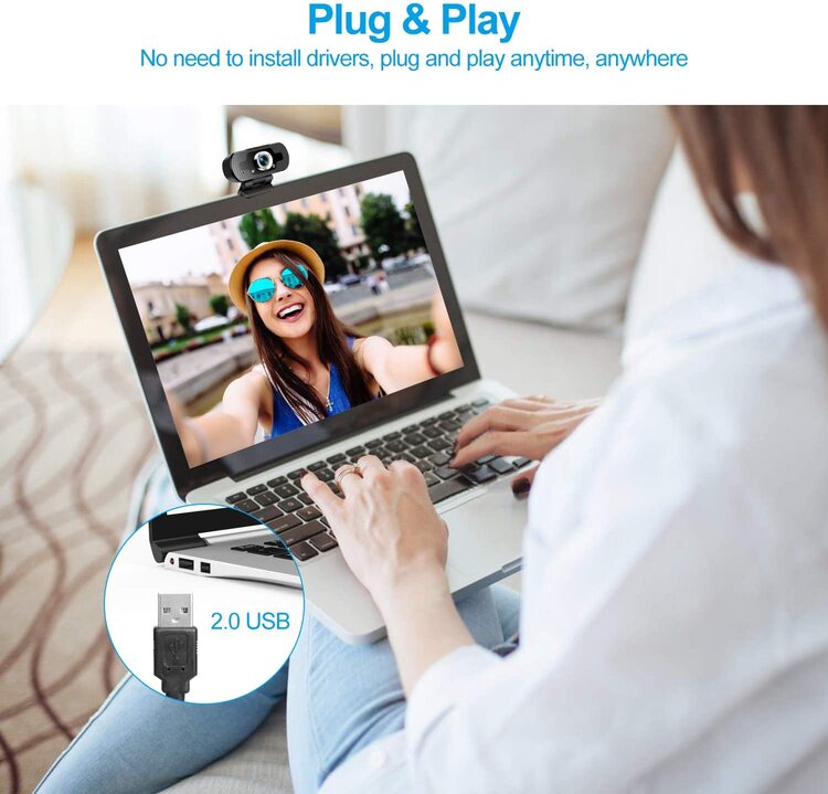 WEBCAM FULL HD 1080p con microfono incoporado + microfono de solapa