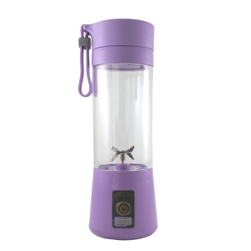 Mini Licuadora Batidora Portátil, LBP, con Vaso 380ml (12.8oz), para Jugos o Batidos, Recargable USB, 23cm (9in) -Morado