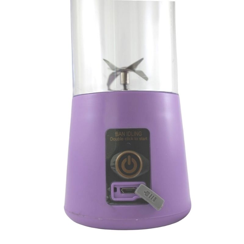 Mini Licuadora Batidora Portátil, LBP, con Vaso 380ml (12.8oz), para Jugos o Batidos, Recargable USB, 23cm (9in) -Morado