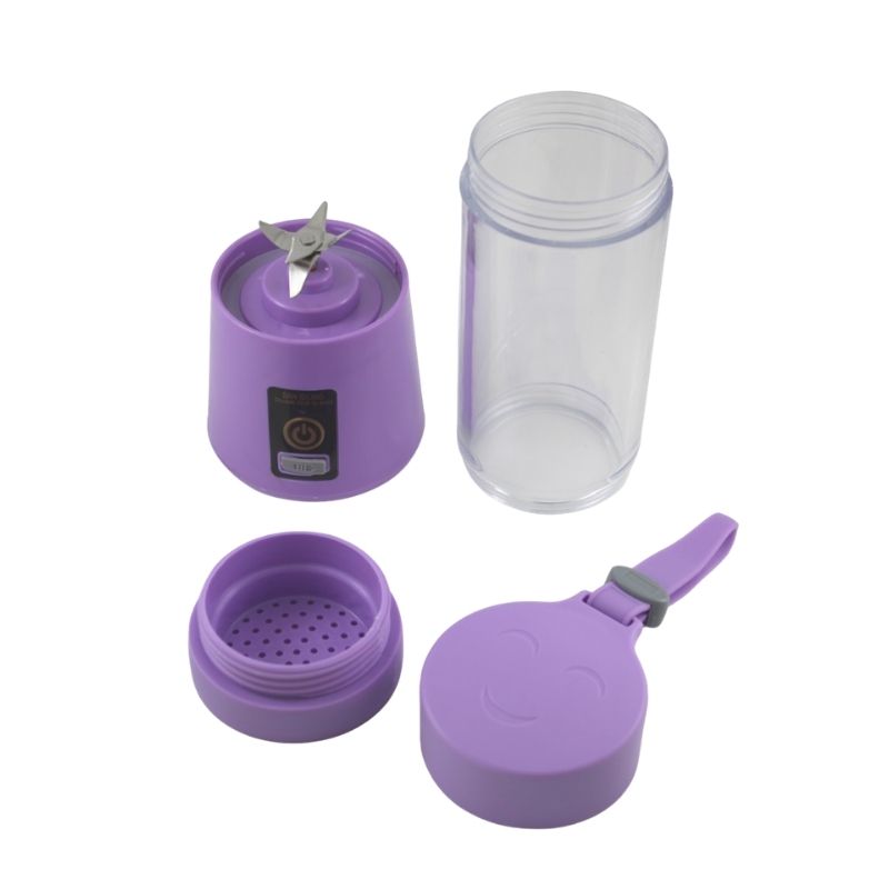 Mini Licuadora Batidora Portátil, LBP, con Vaso 380ml (12.8oz), para Jugos o Batidos, Recargable USB, 23cm (9in) -Morado