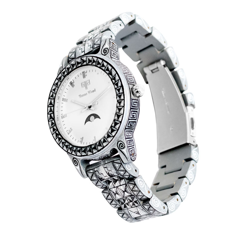 Reloj Alebrije by Tonas Wood Unisex Color Gris Balancá