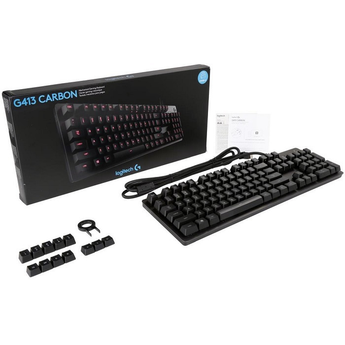 Teclado Logitech Alambrico USB G413 Carbon Mecanico Gaming Retroiluminado 920-008300