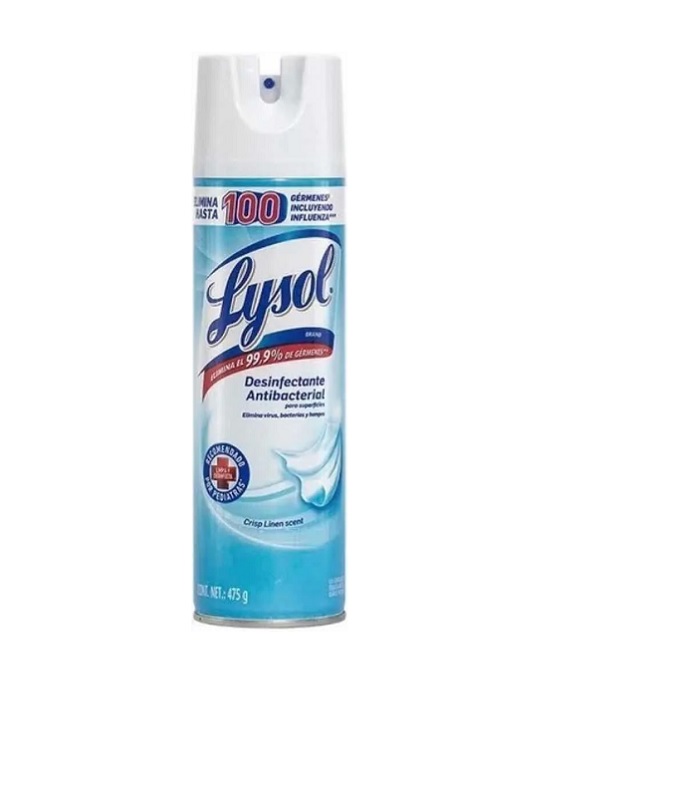 Lysol Desinfectante de Aerosol de Superficies y Ambiental - CRISP LINEN SCENT 475g