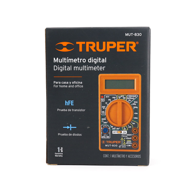 Multimetro Digital Escolar Truper Mut830