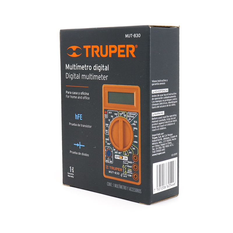 Multimetro Digital Escolar Truper Mut830