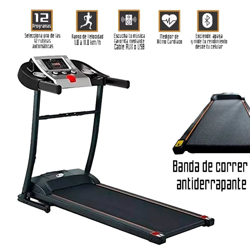 Caminadora Elictrica Centurfit Walk 1.5 Hp Gym con Bocinas Pantalla Led 12 Programas USB Auxiliar