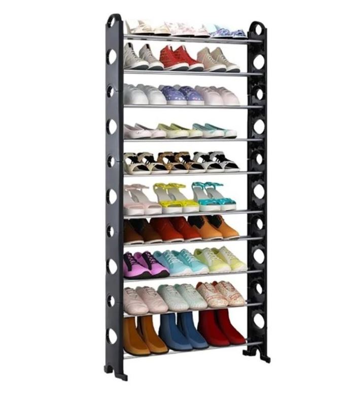 Rack Zapatera Rack 30 pares 10 Niveles Organizador Mueble Facil Armado Rack 