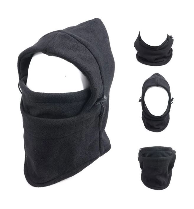 Máscara Térmica Ajustable Balaclava Moto Pasa Montañas Negra