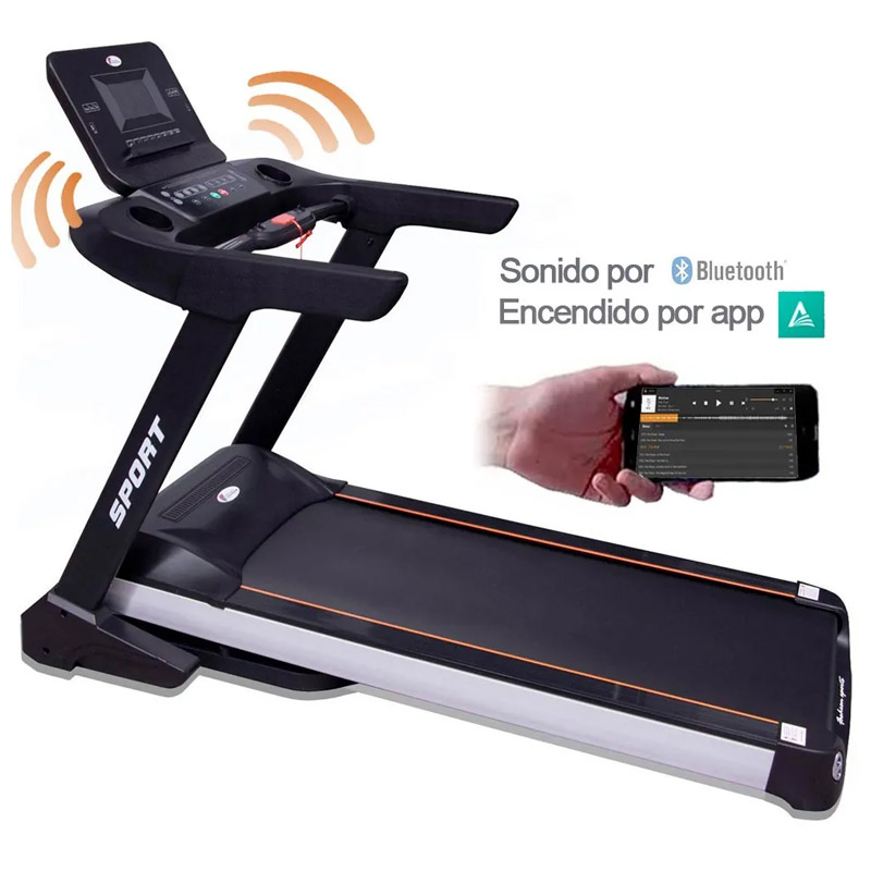 Caminadora Electrica 4HP Plegable 12 Programas MP3 USB Auxilar Motor AC 20 Km Inclinacion Automatica Centurfit Profesional
