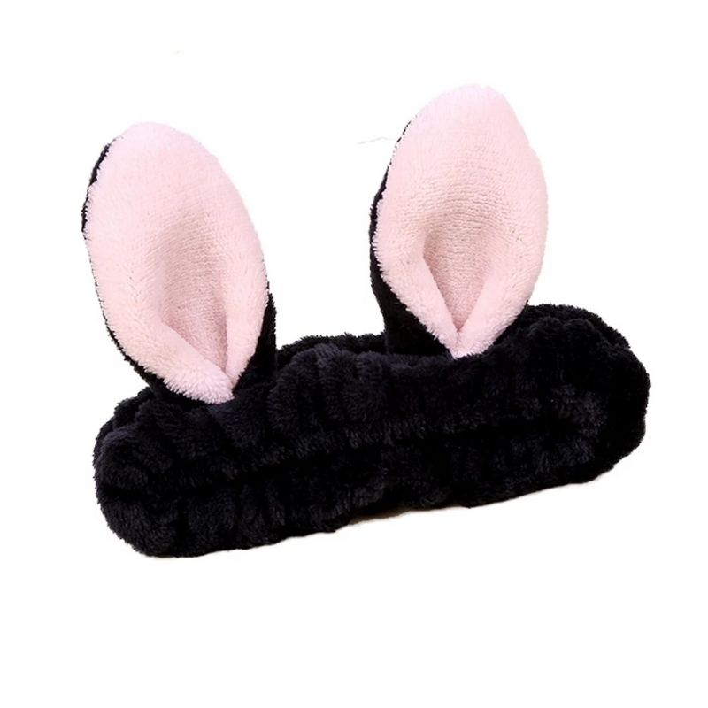LBP 6 PACK, Banda Elástica para Cabello, Paquete de 6 Diademas de Mujer, Material de Felpa Suave, para aplicar Maquillaje, Mascarilla o Lavado Facial, Diseño Orejas de Conejo, Colores