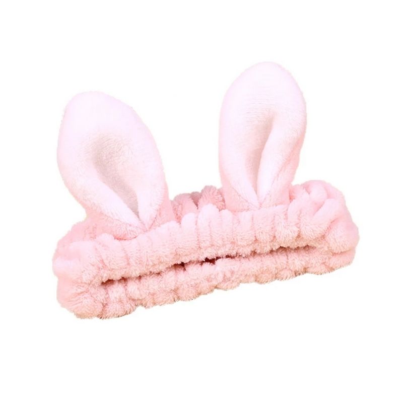 LBP 6 PACK, Banda Elástica para Cabello, Paquete de 6 Diademas de Mujer, Material de Felpa Suave, para aplicar Maquillaje, Mascarilla o Lavado Facial, Diseño Orejas de Conejo, Colores