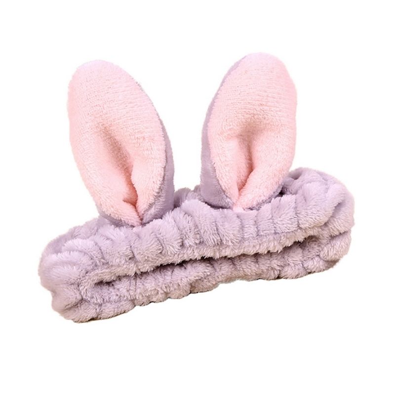 LBP 6 PACK, Banda Elástica para Cabello, Paquete de 6 Diademas de Mujer, Material de Felpa Suave, para aplicar Maquillaje, Mascarilla o Lavado Facial, Diseño Orejas de Conejo, Colores