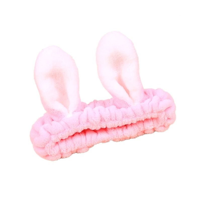 LBP 6 PACK, Banda Elástica para Cabello, Paquete de 6 Diademas de Mujer, Material de Felpa Suave, para aplicar Maquillaje, Mascarilla o Lavado Facial, Diseño Orejas de Conejo, Colores