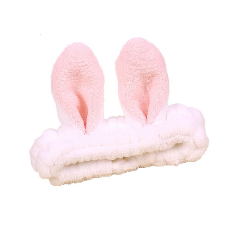 LBP 6 PACK, Banda Elástica para Cabello, Paquete de 6 Diademas de Mujer, Material de Felpa Suave, para aplicar Maquillaje, Mascarilla o Lavado Facial, Diseño Orejas de Conejo, Colores