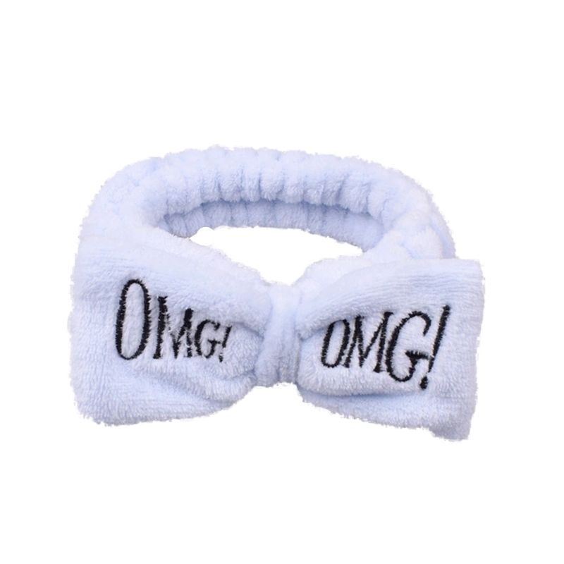 LBP 6 PACK, Banda Elástica para Cabello, Paquete de 6 Diademas de Mujer, Material de Felpa Suave, para Maquillaje, Mascarilla o Lavado Facial, Diseño Moño OMG!, Colores