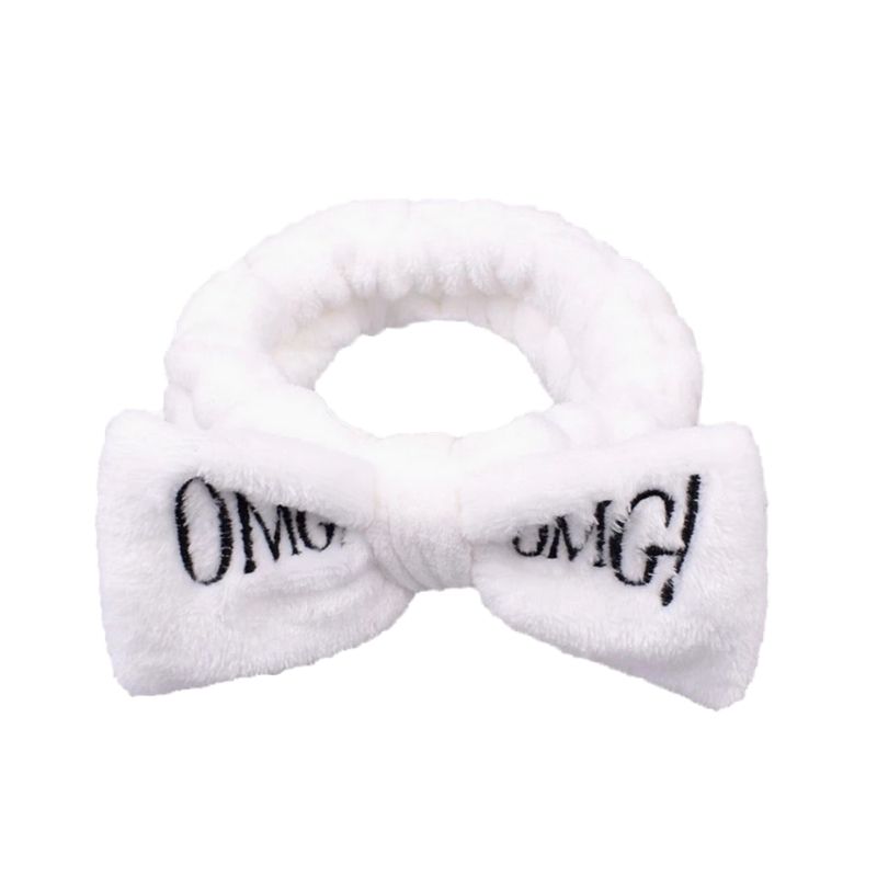 LBP 6 PACK, Banda Elástica para Cabello, Paquete de 6 Diademas de Mujer, Material de Felpa Suave, para Maquillaje, Mascarilla o Lavado Facial, Diseño Moño OMG!, Colores