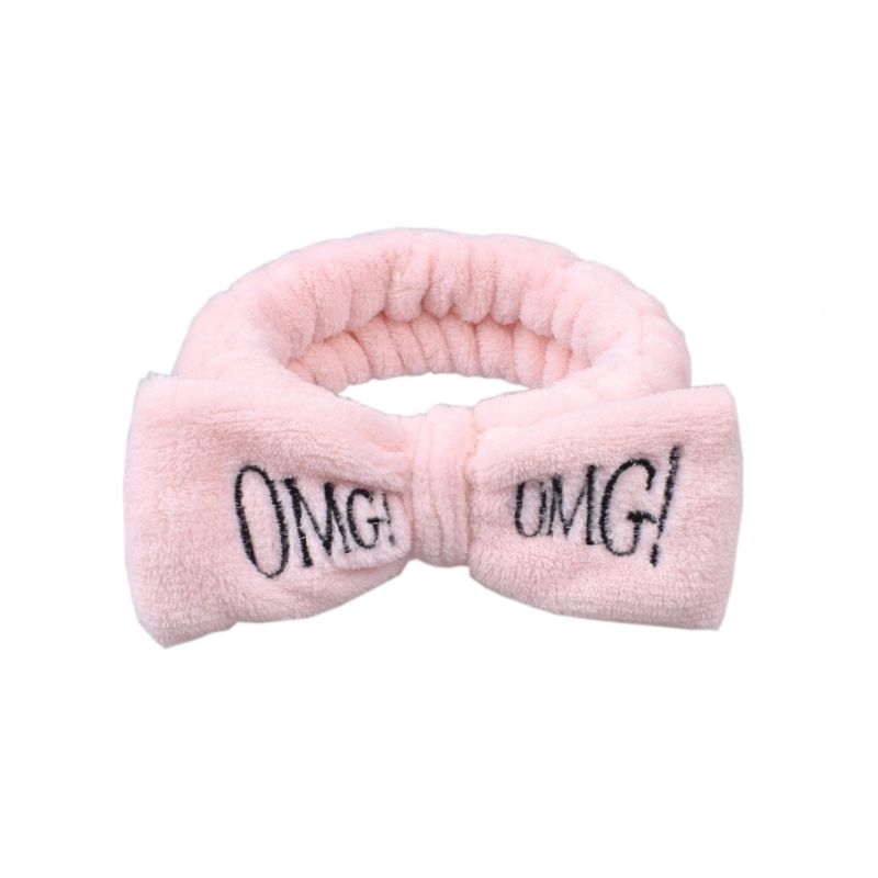 LBP 6 PACK, Banda Elástica para Cabello, Paquete de 6 Diademas de Mujer, Material de Felpa Suave, para Maquillaje, Mascarilla o Lavado Facial, Diseño Moño OMG!, Colores