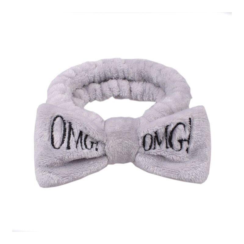 LBP 6 PACK, Banda Elástica para Cabello, Paquete de 6 Diademas de Mujer, Material de Felpa Suave, para Maquillaje, Mascarilla o Lavado Facial, Diseño Moño OMG!, Colores