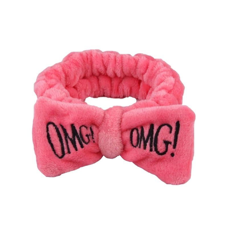 LBP 6 PACK, Banda Elástica para Cabello, Paquete de 6 Diademas de Mujer, Material de Felpa Suave, para Maquillaje, Mascarilla o Lavado Facial, Diseño Moño OMG!, Colores