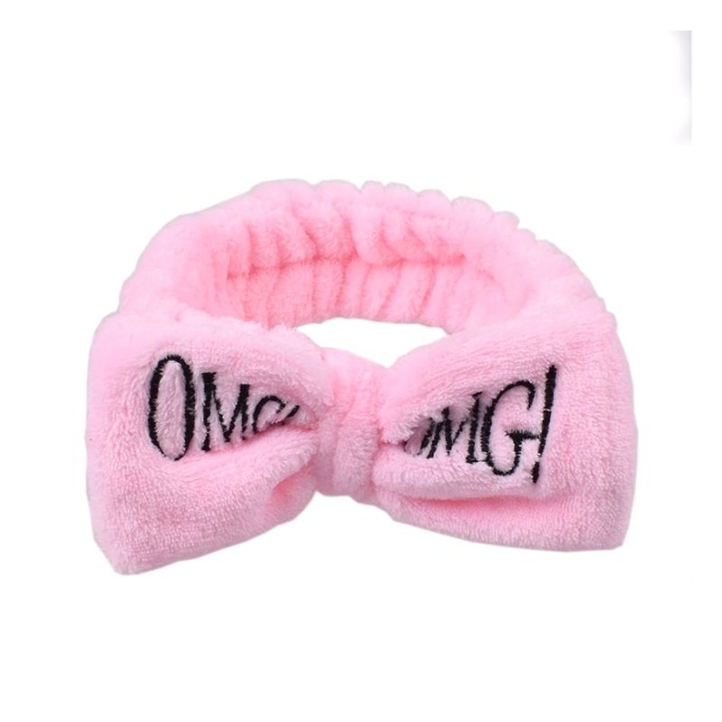 LBP 6 PACK, Banda Elástica para Cabello, Paquete de 6 Diademas de Mujer, Material de Felpa Suave, para Maquillaje, Mascarilla o Lavado Facial, Diseño Moño OMG!, Colores