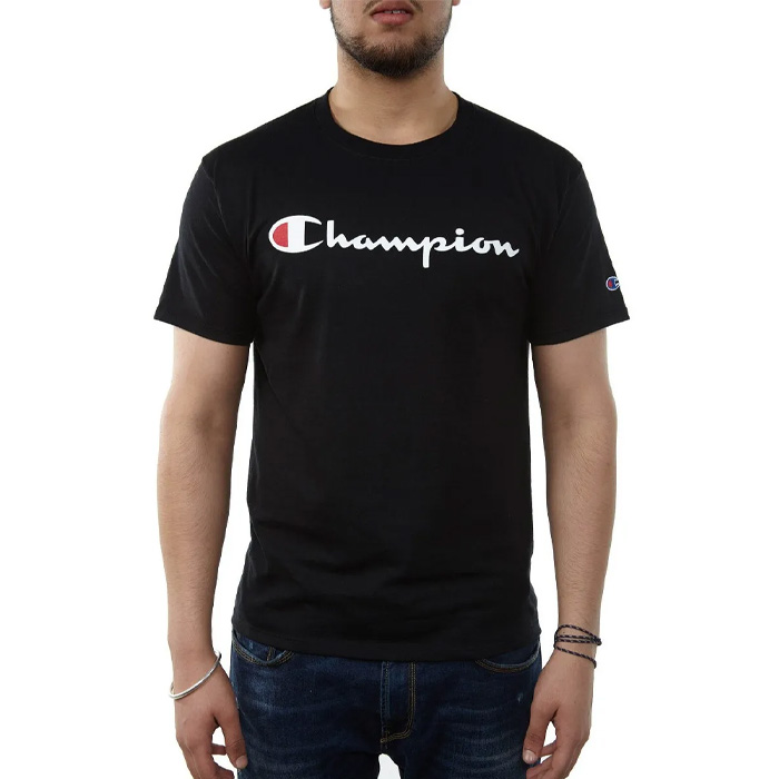 Playera CHAMPION Hombre LOGO Negro