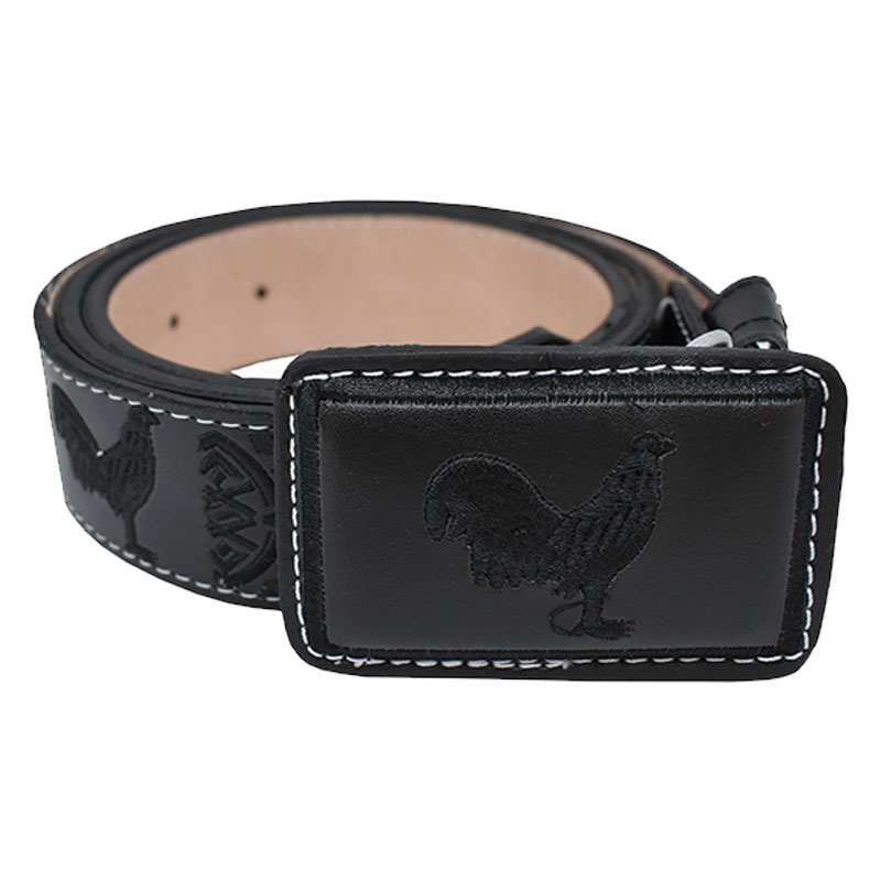 Cinturon De Piel Tipo Vaquero Hombre Gallo Black CR
