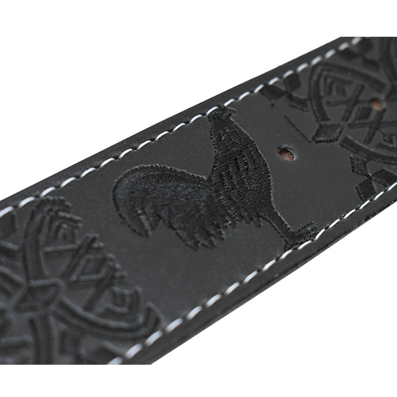 Cinturon De Piel Tipo Vaquero Hombre Gallo Black CR