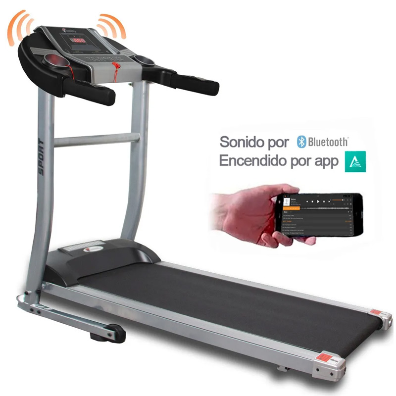 Caminadora Electrica Motor 1.75hp Plegable App 12 programas Bluetooth Pantalla Led Usb Auxiliar Centurfit