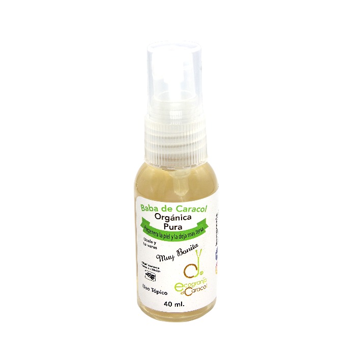 Serum Baba de Caracol Orgánica Pura Spray 40ml Aroma Natural Muy Bonita Ecogranja El Caracol 