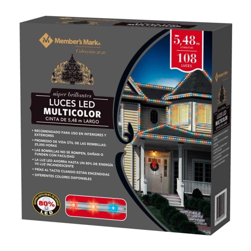 Luces LED Member's Mark con 108 Luces Multicolor