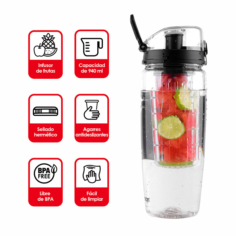 Termo Infusor Agua Sport Frutas Ecológica 940 ml Redlemon