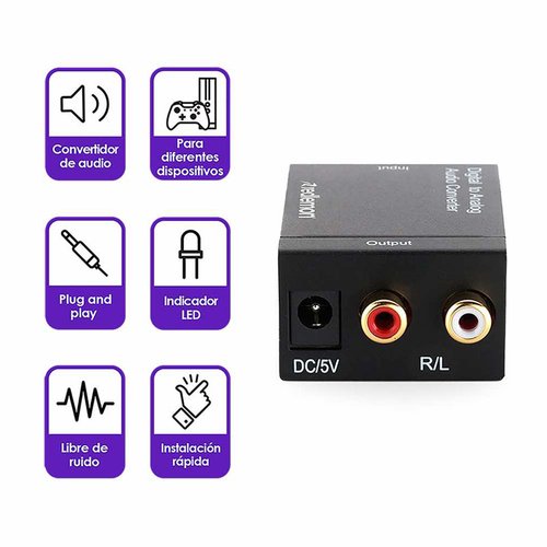 Convertidor Audio Digital a Análogo Coaxial Toslink Redlemon