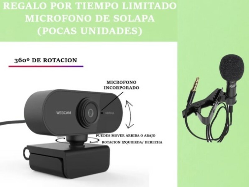 WEBCAM FULL HD 1080p + Regalo microfono de solapa