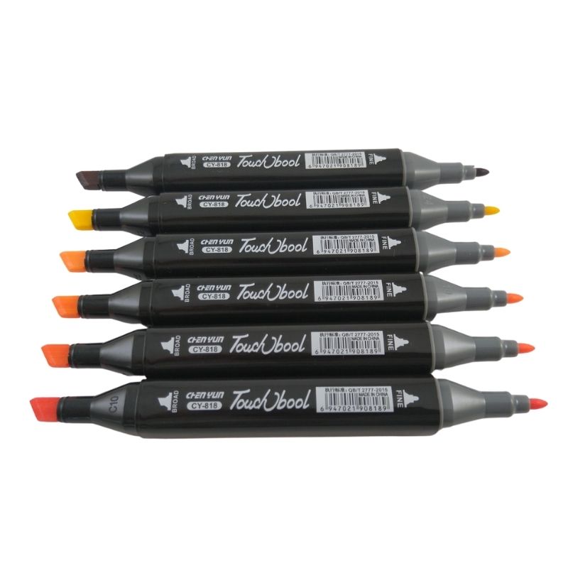 Set 24 Rotuladores Doble Punta, LBP, Marcadores puntas 6.1mm/1mm, Estuche de Tela, 15cm (6in) -Colores