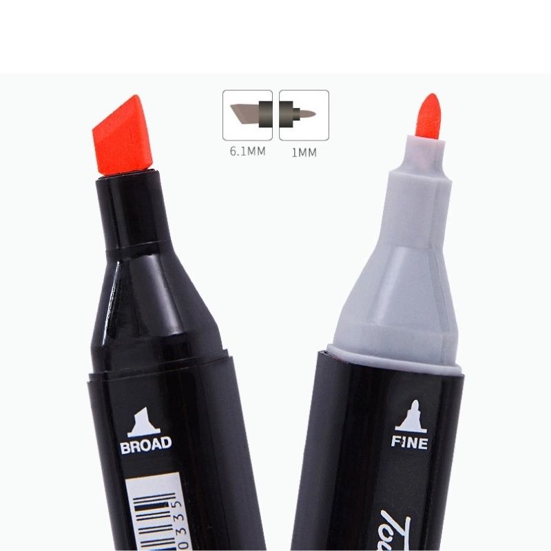 Set 24 Rotuladores Doble Punta, LBP, Marcadores puntas 6.1mm/1mm, Estuche de Tela, 15cm (6in) -Colores
