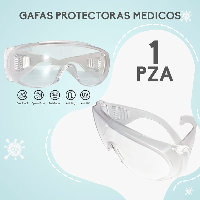 KIT 5 pz Cubrebocas KN95 + Gafas Lentes Protectoras 