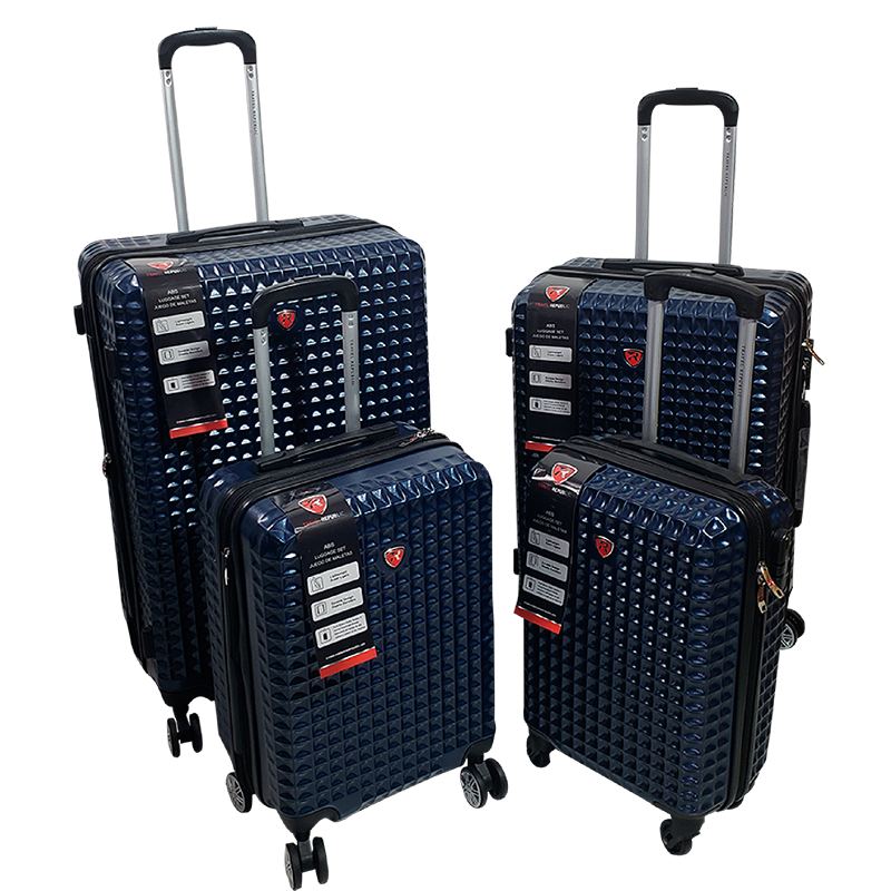 Juego De 4 Maletas De Viaje Rigidas Elegante Azul Travel Republic