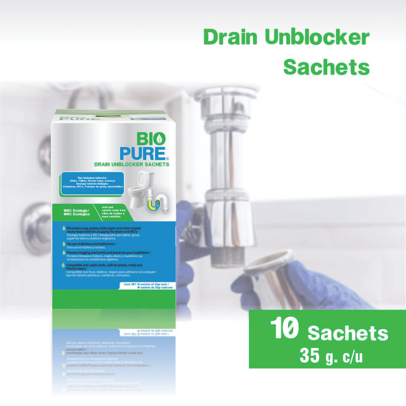 Biopure - Drain Unblocker Sachets - Detapacaños 