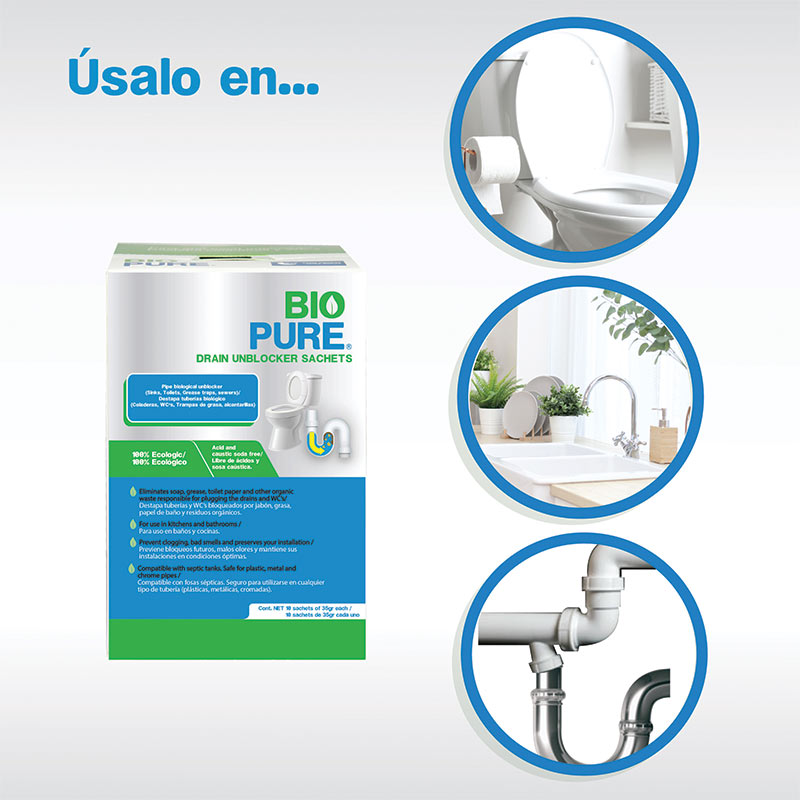 Biopure - Drain Unblocker Sachets - Detapacaños 