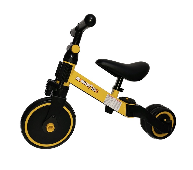 Bicicleta De Balance 3 En 1 Pedales Sin Pedales Y Triciclo Amarillo